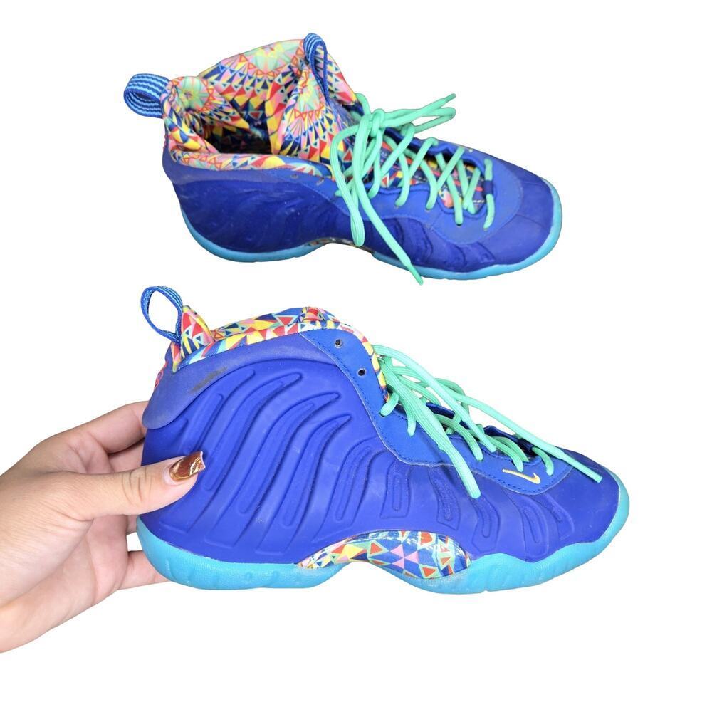 Nike Little Posite One Kaleidscope Blue Sneaker Size: 4Y